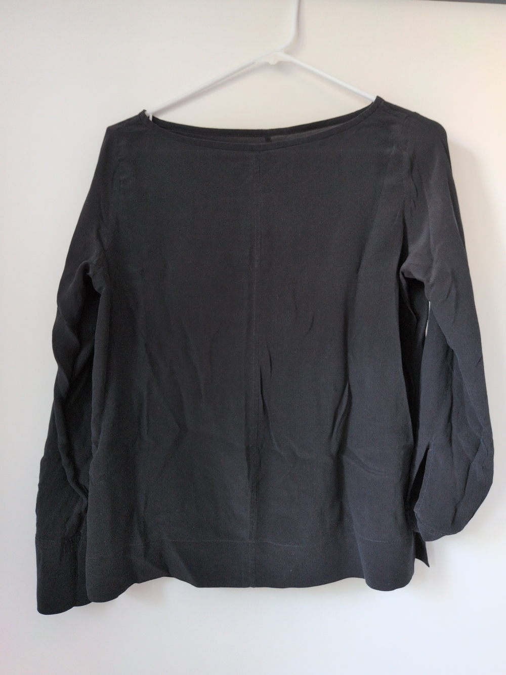 Madewell Women's 100% Silk Long-Sleeve Boatneck Top